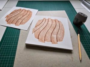 Andrew Warburton Rugs Design West Yorkshire CROP 2 Collagraph Print